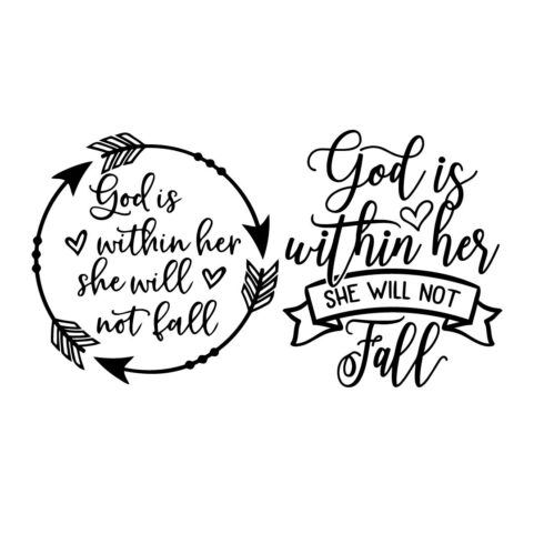 God is within her, she will not fall Vector Design cover image.