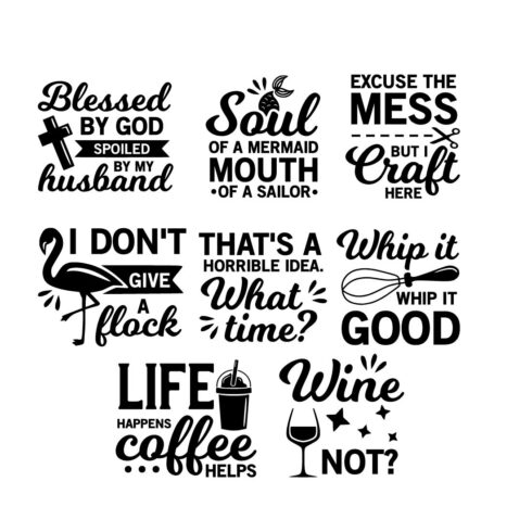 Vintage Coffee Typo Vector Design Bundle cover image.
