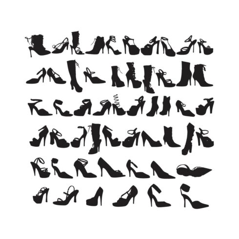 Beauty Fashion Shoes Silhouettes Vector Design Bundle cover image.