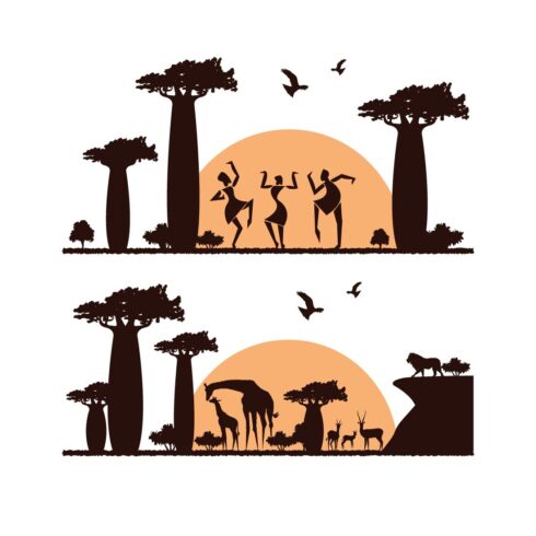 Africa svg, Africa Animal Safari, Africa map, Africa animal svg, Africa clipart, Animal svg, giraffe svg, rhino svg, Cricut Cut Files cover image.