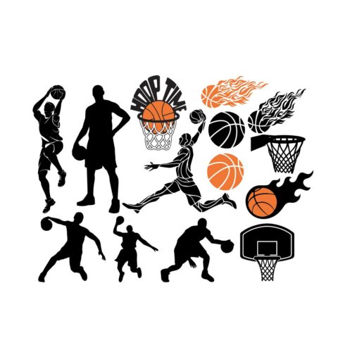 Basketball Silhouette Bundle - SVG & PNG Vector Design cover image.