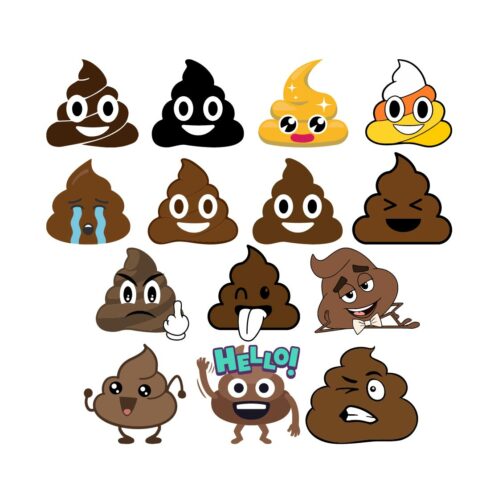 Poop Emoji SVG Vector Bundle cover image.