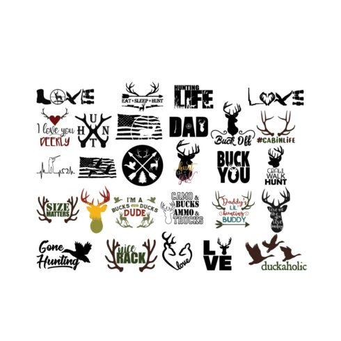 Hunting SVG Bundle, Deer SVG, Hunting Season SVG, Deer Hunting svg, Hunting Club svg, Hunting Life svg, Cut Files for Cricut, Silhouette cover image.
