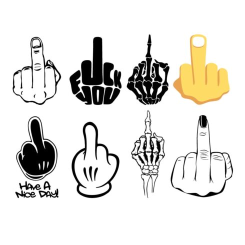 Middle Finger Svg Vector Design Bundle cover image.