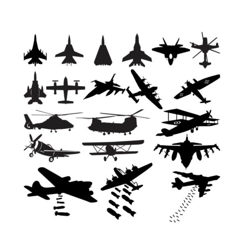 Military Aircraft SVG Vector Bundle cover image.