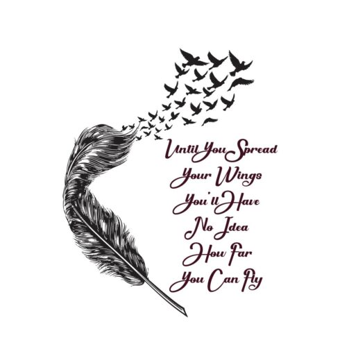 Feather And Bird Quotes vector Bundle Design cover image.