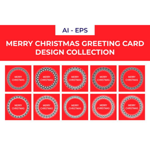 Merry Christmas Greeting Card with Decorative Frame Design Collection cover image.