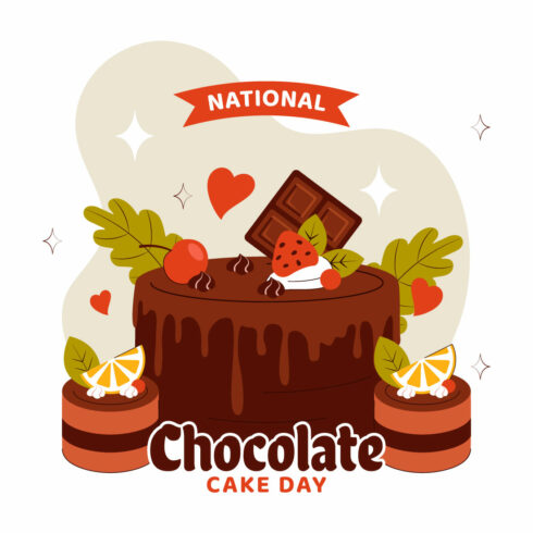 11 National Chocolate Cake Day Illustration cover image.
