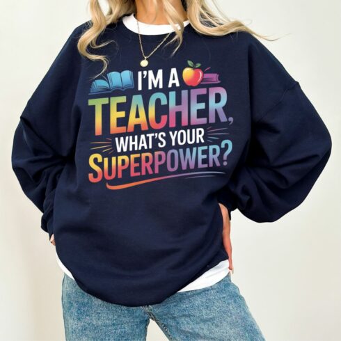 Teacher Superpower T-Shirt: Funny Teacher Appreciation Gift cover image.