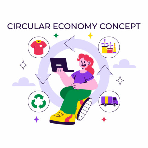 10 Circular Economy Concept Illustration cover image.
