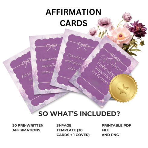 Self-Compassion Affirmation Cards cover image.
