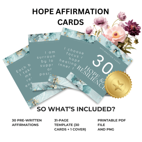 30 Hope and Resilience Affirmation Cards cover image.
