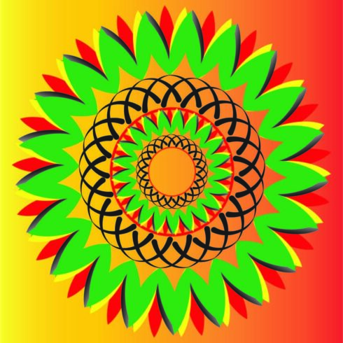 Vibrant Mandala Decorative Pattern with Colorful Gradient Background cover image.