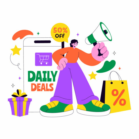 10 Daily Deals of The Day Illustration cover image.