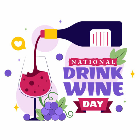 11 National Drink Wine Day Illustration cover image.