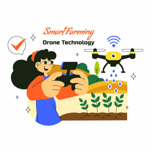 10 Smart Drone Farming Technology Illustration cover image.