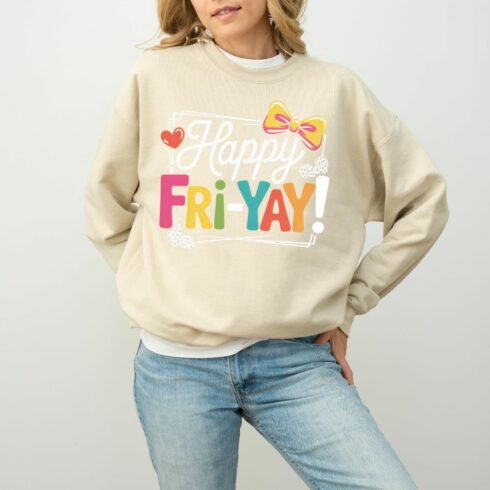 Happy Fri-Yay Teacher T-Shirt: Funny Friday Weekend Vibes cover image.