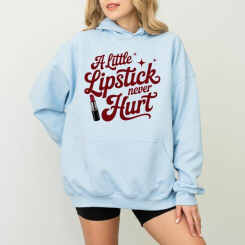 A Little Lipstick Never Hurt Graphic Tee – Vintage Style Makeup Shirt for Women cover image.