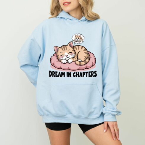 Dream in Chapters T-Shirt, Book Lover Gift, Cute Cat Shirt, Bookish Tee, Cottagecore Aesthetic, Reading Cat Tee, Cozy Reading Shirt cover image.
