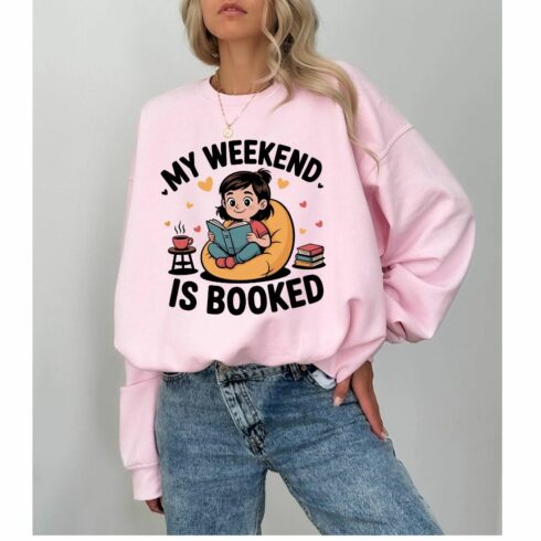 My Weekend Is Booked T-Shirt, Book Lover Gift, Cute Reading Tee, Bookworm Shirt, Librarian Gift, Cozy Bookish Tee, Book Lover Merch cover image.