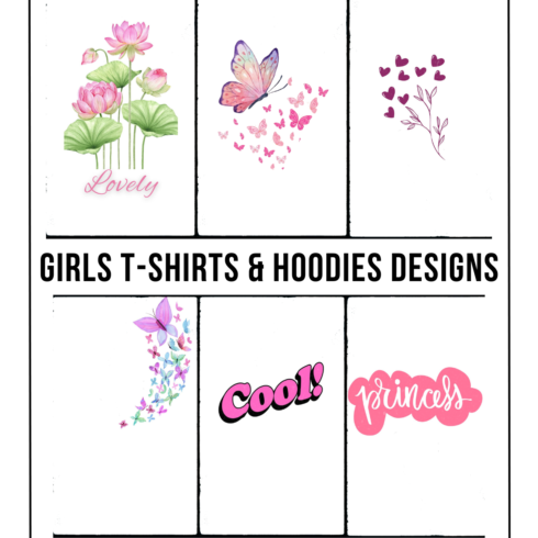 Trendy T-Shirts and Hoodies Designs For Girls SVG cover image.
