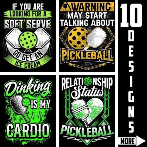 Premium high quality pickleball t shirt design bundle cover image.