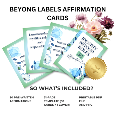 Identity Beyond Roles Affirmation Cards cover image.