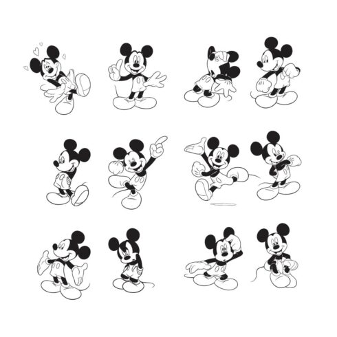Mouse Vector SVG Bundle, Mickey and Minnie Inspired SVG Bundle, clipart, Mickey Minnie Mouse Outline, Mouse Ears Svg, Disney Bundle design Disney Svg Bundle cover image.