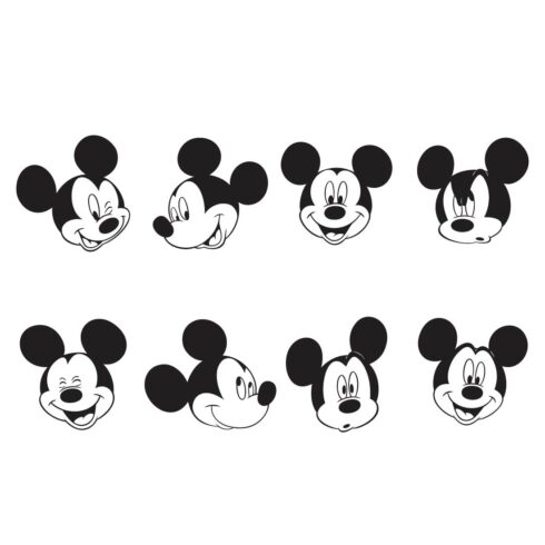 Mouse Vector SVG Bundle, Mickey and Minnie Inspired SVG Bundle, clipart, Mickey Minnie Mouse Outline, Mouse Ears Svg, Disney Bundle design Disney Svg Bundle cover image.