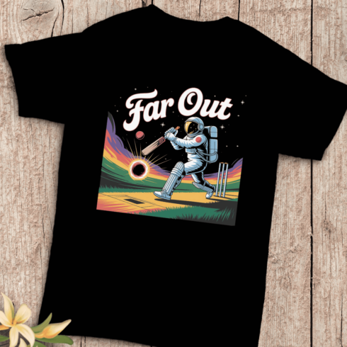 Far Out Text with Spaceman T-Shirt Design cover image.