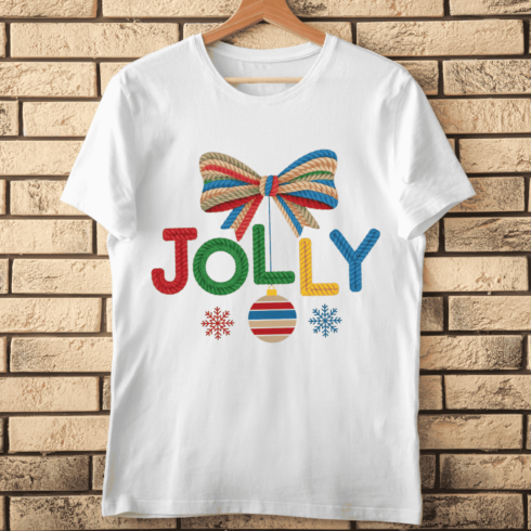 JOLLY Typography with Rope Texture T-Shirt Design cover image.