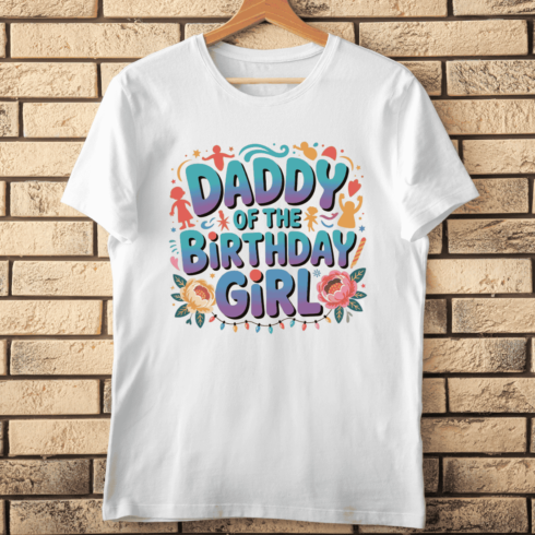 Groovy Birthday Party Daddy of the Birthday Girl T-Shirt Design cover image.