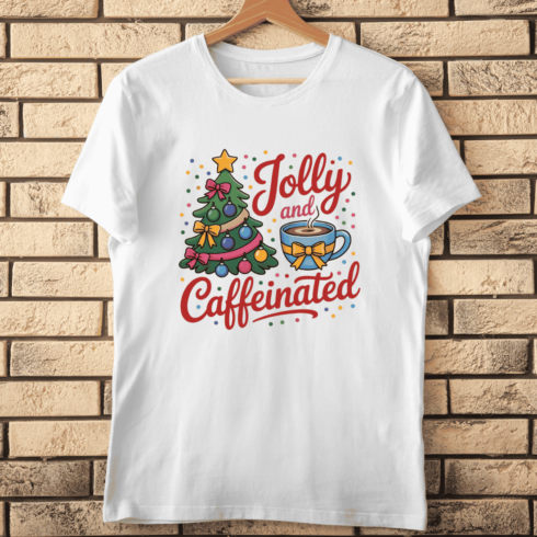 Cute Holiday Coffee T-Shirt Design cover image.