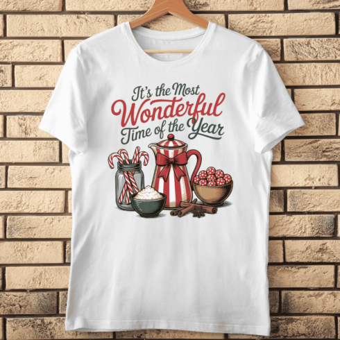 Wonderful Time of the Year Vintage Holiday T-Shirt Design cover image.