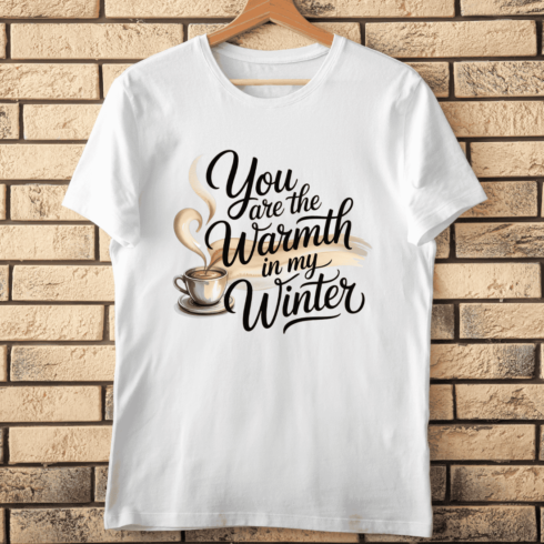 Heart-Shaped Steam Coffee Mug and Love Quote T-Shirt Design cover image.