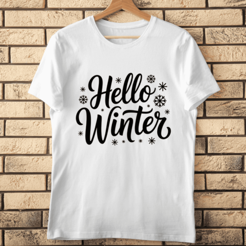 Cozy Hello Winter Quote T-Shirt Design cover image.