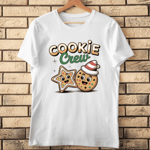 Sweet Cartoon Star and Round Cookies T-Shirt Design cover image.