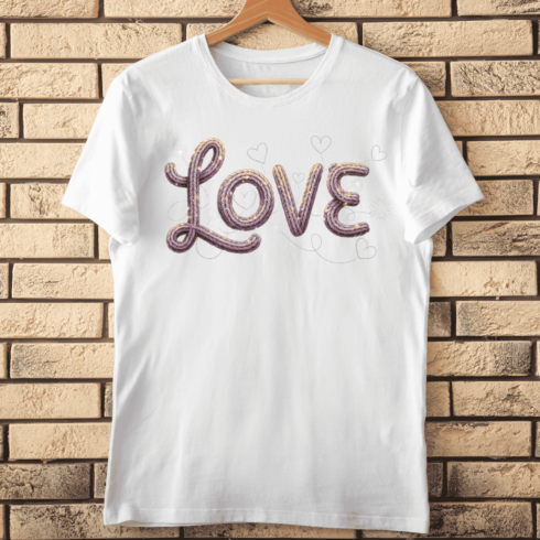 Cozy Knitted Love Yarn Typography T-Shirt Design cover image.