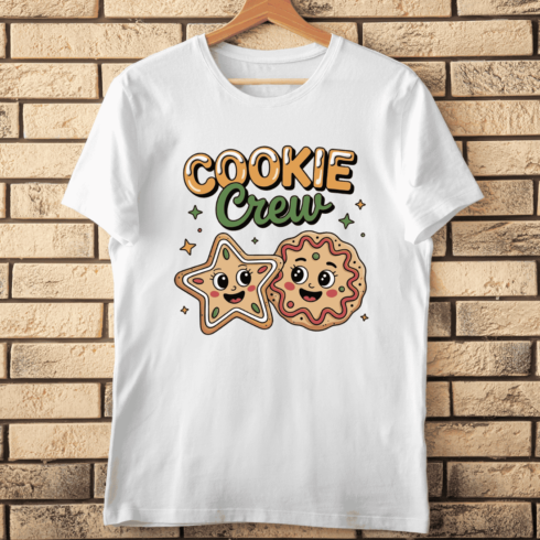 Cookie Crew Cute Gingerbread T-Shirt Design cover image.