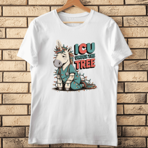 Holiday Medical for ICU Nurses T-Shirt Design cover image.