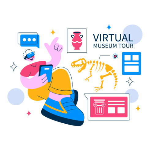 10 Virtual Museum Tour Illustration cover image.