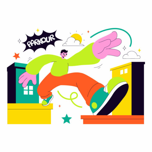 10 Parkour Sports Illustration cover image.