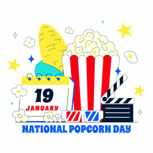 11 National Popcorn Day Illustration cover image.