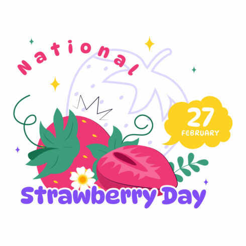 10 National Strawberry Day Illustration cover image.