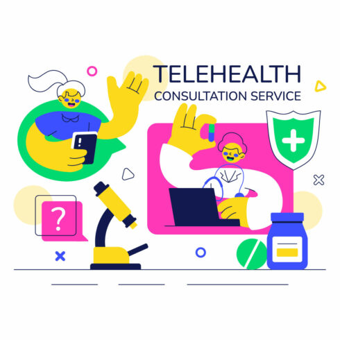 10 Telehealth Consultation Service Illustration cover image.