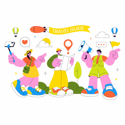 10 Travel Guide and Tour Illustration cover image.