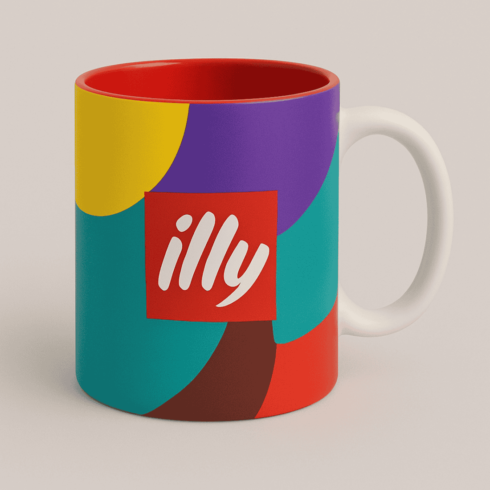 Illy Coffee Mug Mockup in Bright Color Variants cover image.