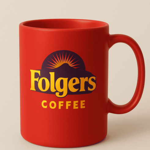 “Customizable Folgers Coffee Cup Mockup for Branding Design” cover image.