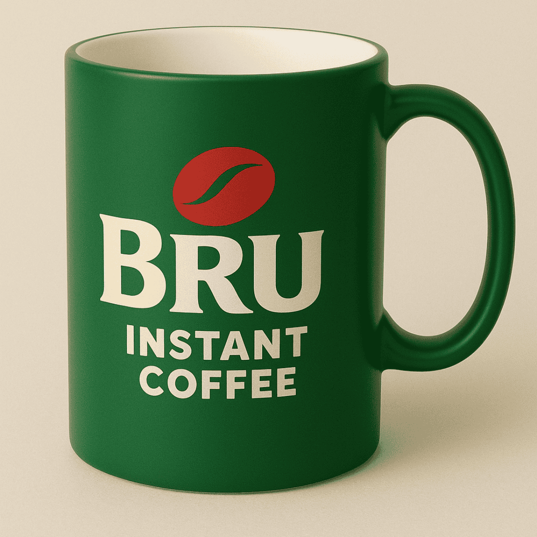 Bru Instant Coffee Branded Mug Mockup - MasterBundles