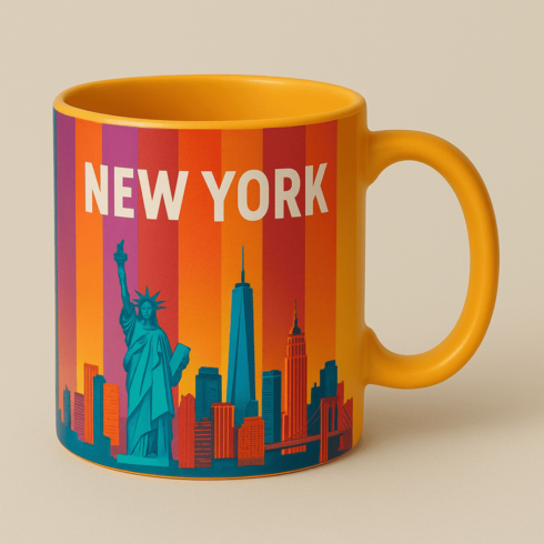 “Global Café Collection: New York & Australia Mug Mockups” cover image.